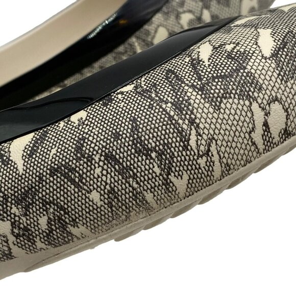 Crocs Lina Ballet Flats Oyster White/Black Print Slip On Women's Size 9 - Picture 10 of 12